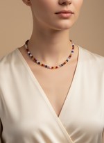 Öğrenci Kolyesi (KEHRİBAR, AKİK,LAPİS, LABRADORİT, HAVLİT,PEMBE KUVARS,DUMANLI KUVARS,KAPL - model çekimi 2