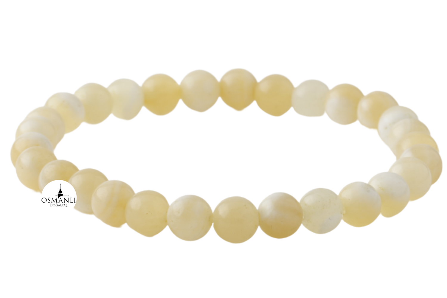 Aragonit 6mm Doğal Taş Bileklik