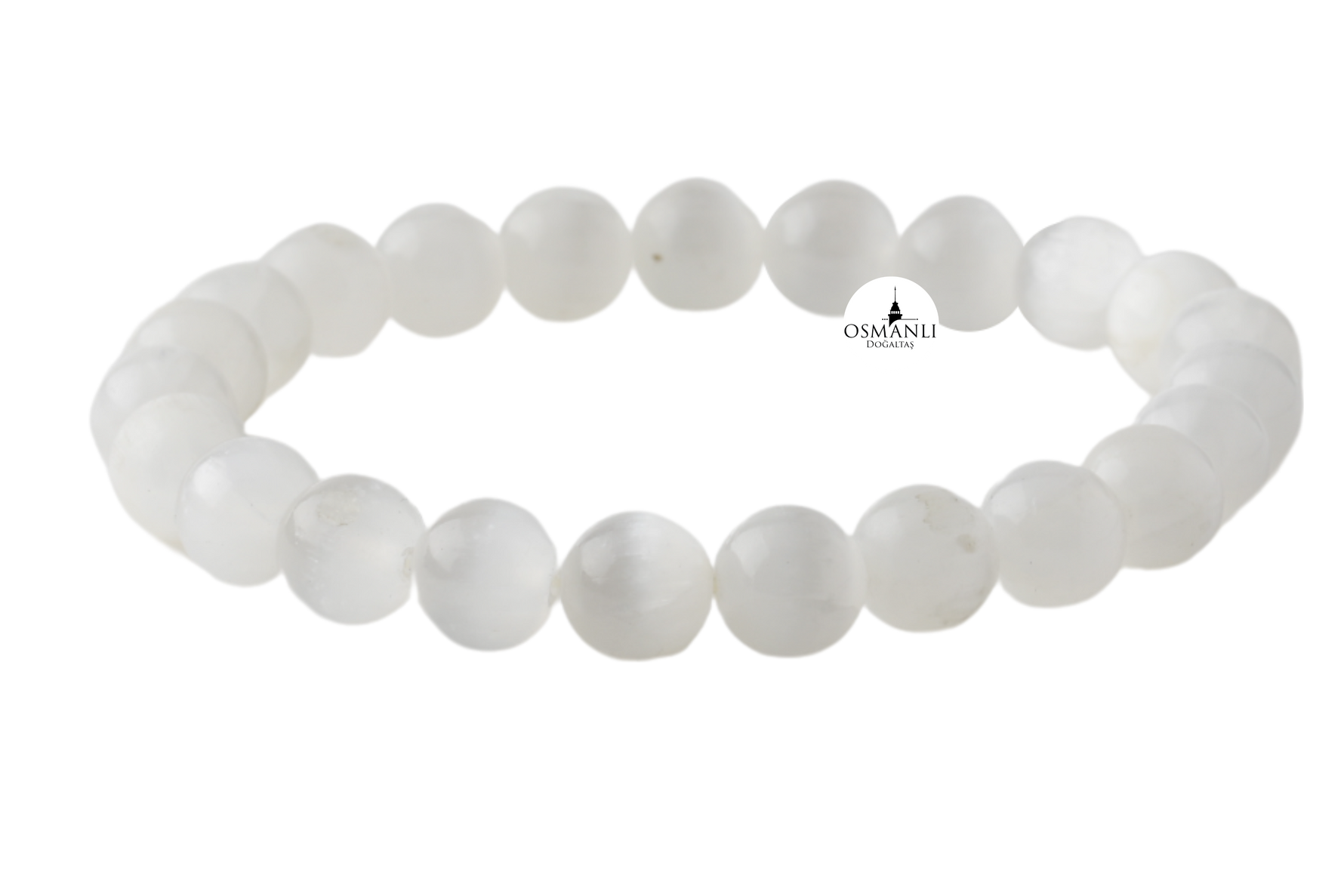 Selenit 8mm Doğal Taş Bileklik