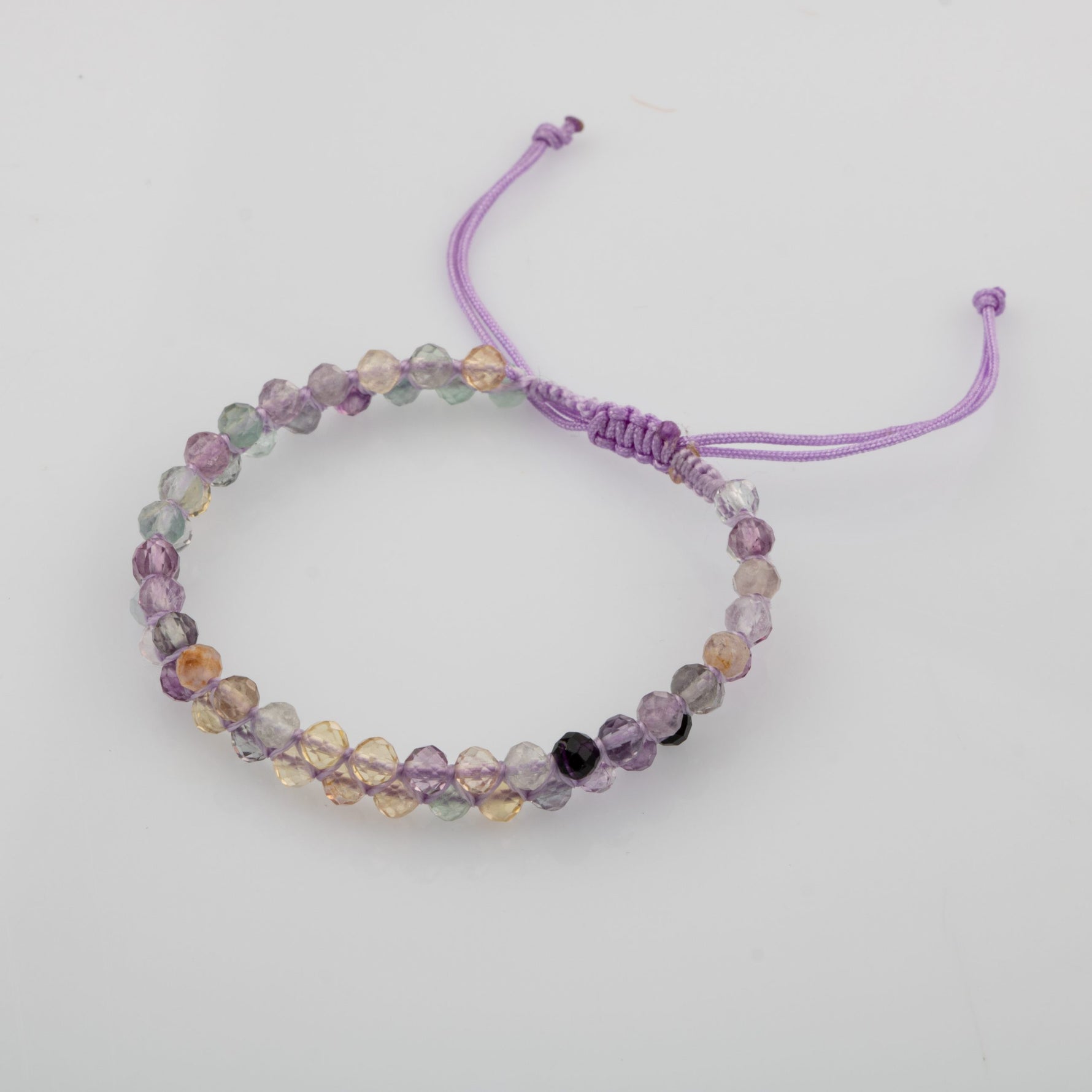 Mor Florit 3-4mm Çift Sıra Doğal Taş Bileklik