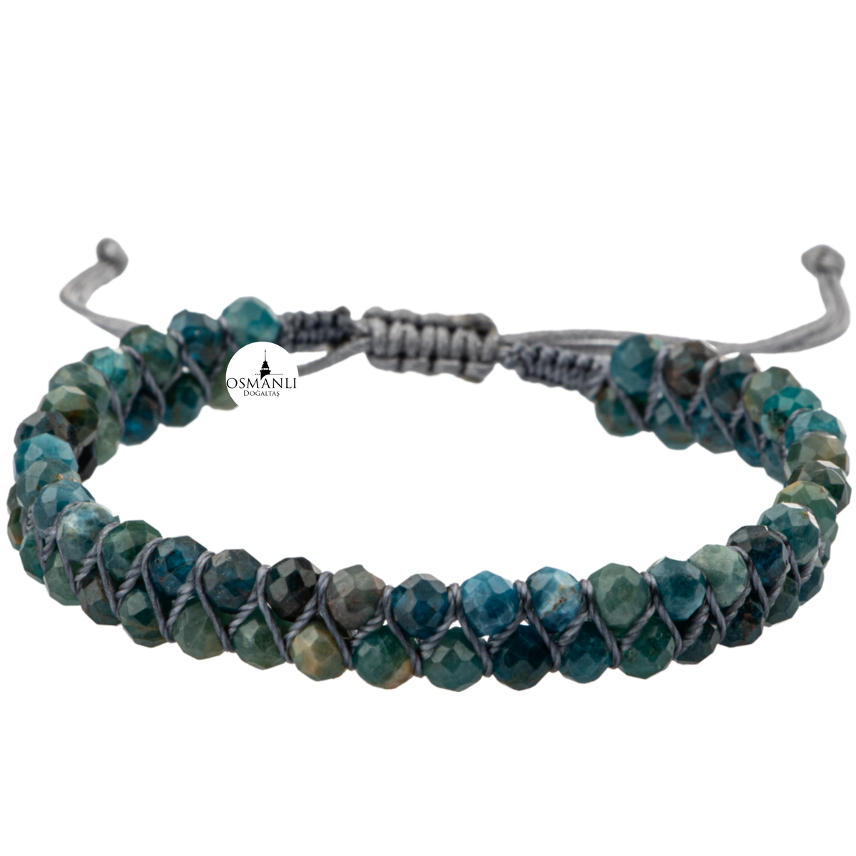 Mavi Apatit 3-4mm Çift Sıra Doğal Taş Bileklik