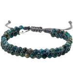 Mavi Apatit 3-4mm Çift Sıra Doğal Taş Bileklik