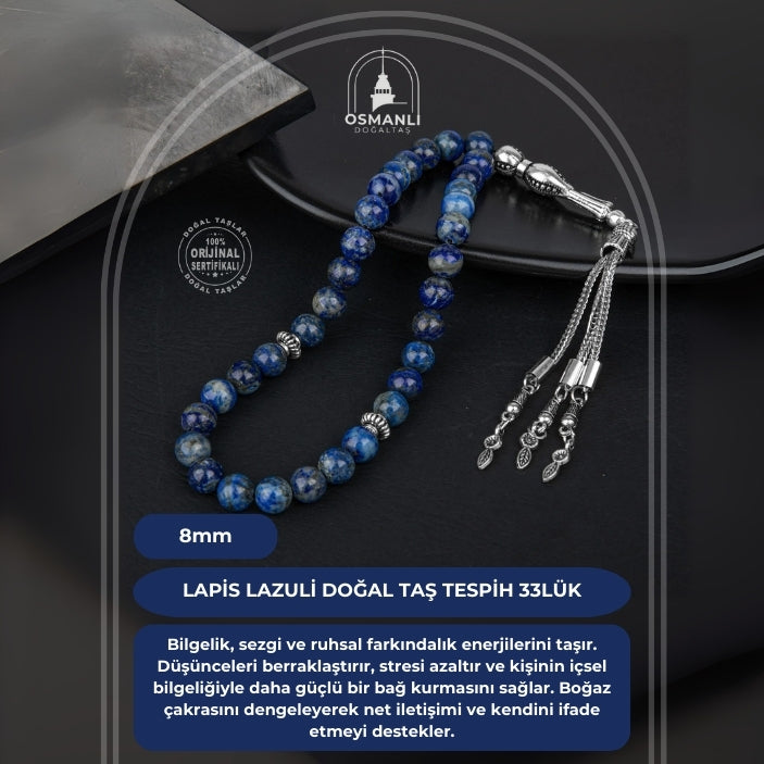 Lapis Lazuli Doğal Taş Tesbih 33lük - 8mm