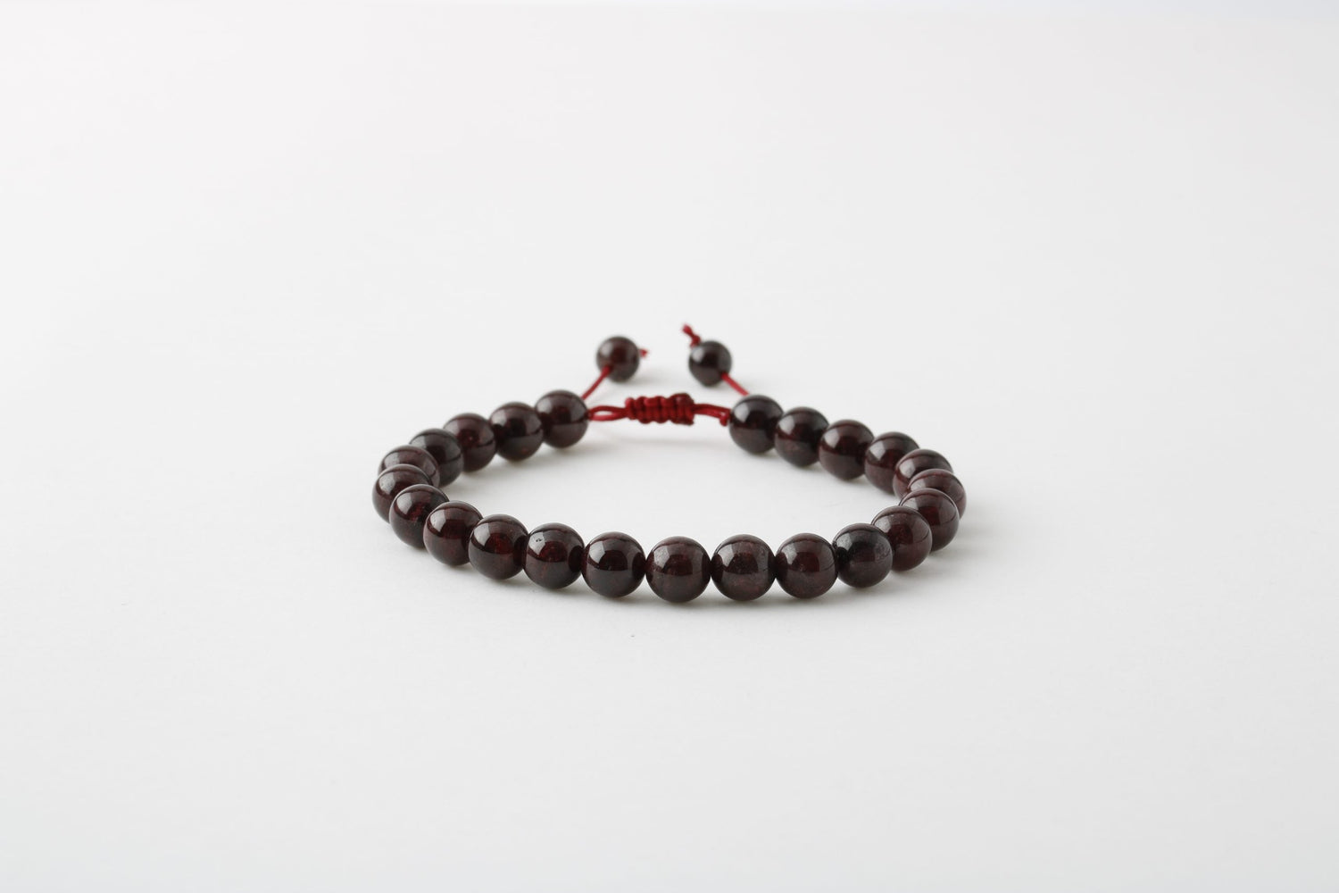 Bordo Granat Lal 8mm Merdiven Kapama Doğal Taş Bileklik