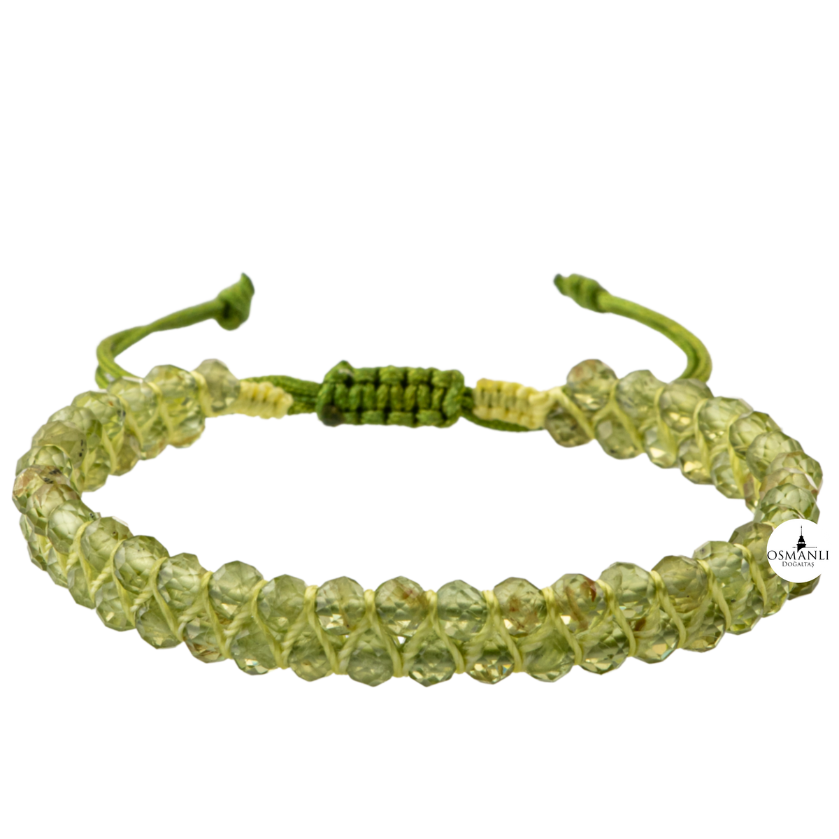 Zebercet Peridot 3-4mm Çift Sıra Doğal Taş Bileklik