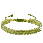 Zebercet Peridot 3-4mm Çift Sıra Doğal Taş Bileklik