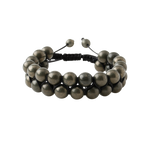 Pirit 8mm Çift Sıra Makrome Doğal Taş Bileklik