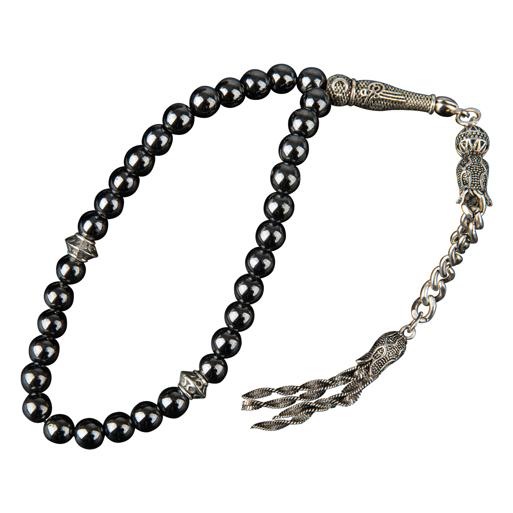 Hematit Doğal Taş Tesbih 33lük - 6mm