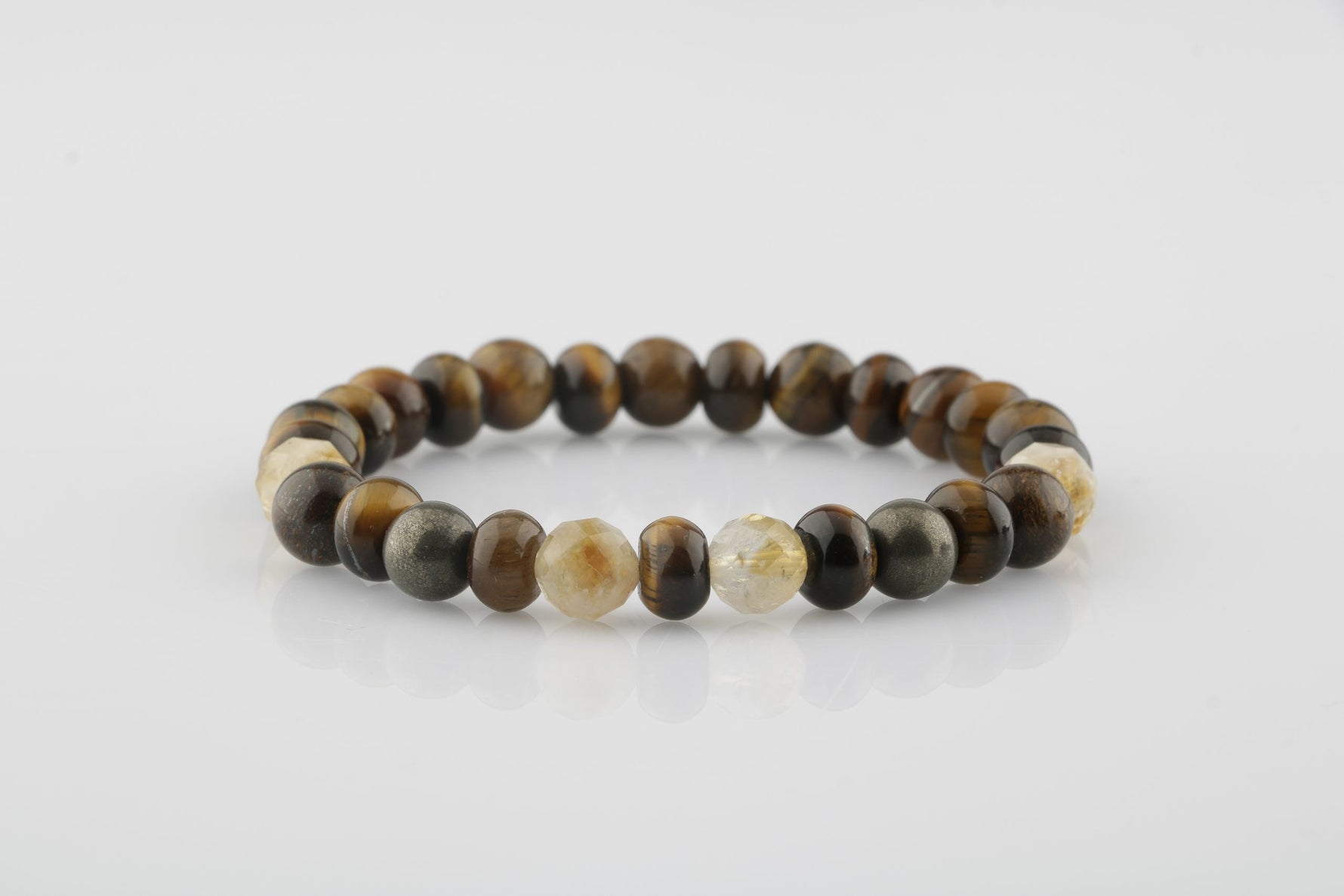 Kaplan Gözü-Sitrin-Pirit Doğal Taş Bileklik