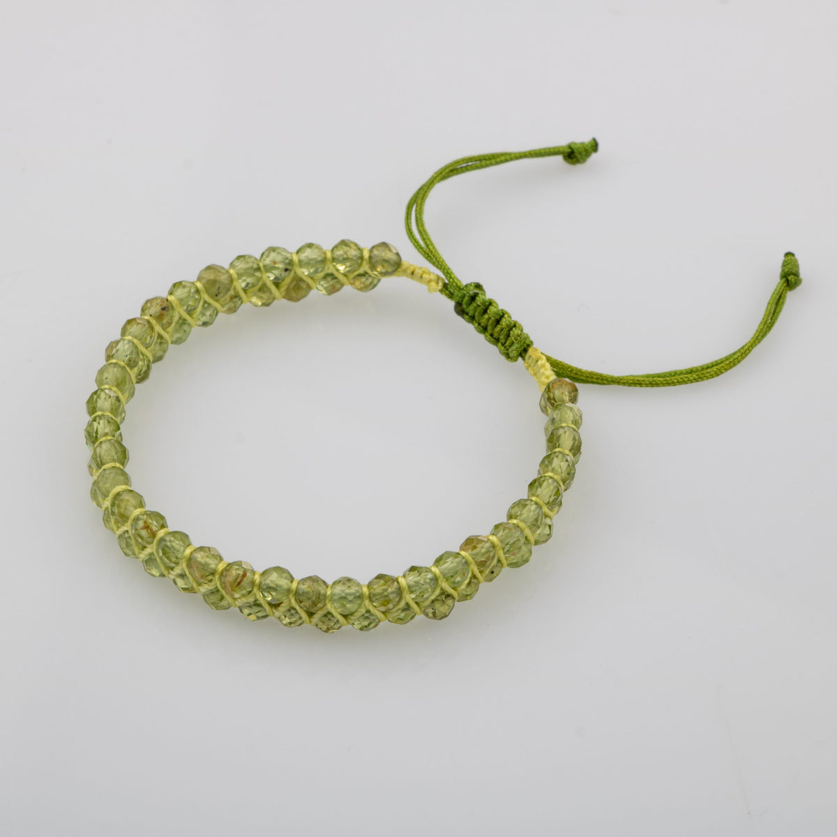 Zebercet Peridot 3-4mm Çift Sıra Doğal Taş Bileklik