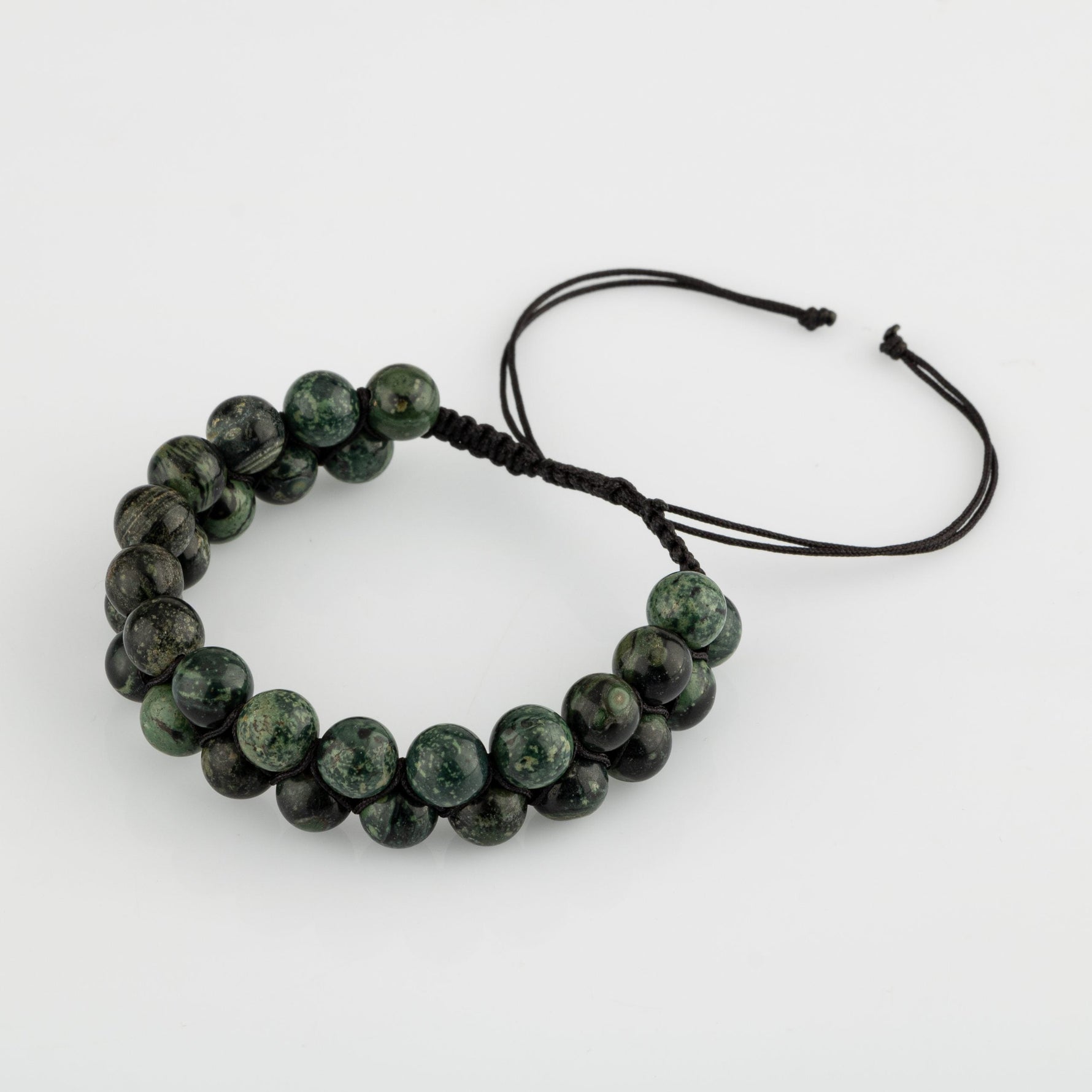 Yeşil Kanbaba Jasper 8mm Çift Sıra Makrome Doğal Taş Bileklik