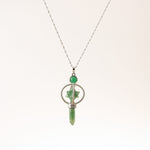 Aventurin Doğal Taş Markapon Yıldızlı Kolye, Gümüş Zincir