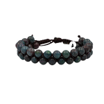 Ruby Kiyanit 6mm Çift Sıra Makrome Doğal Taş Bileklik