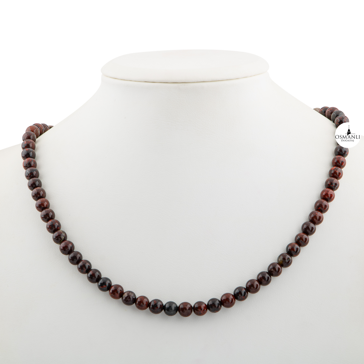 Dragon Jasper 6 mm Dizi Doğal Taş Kolye