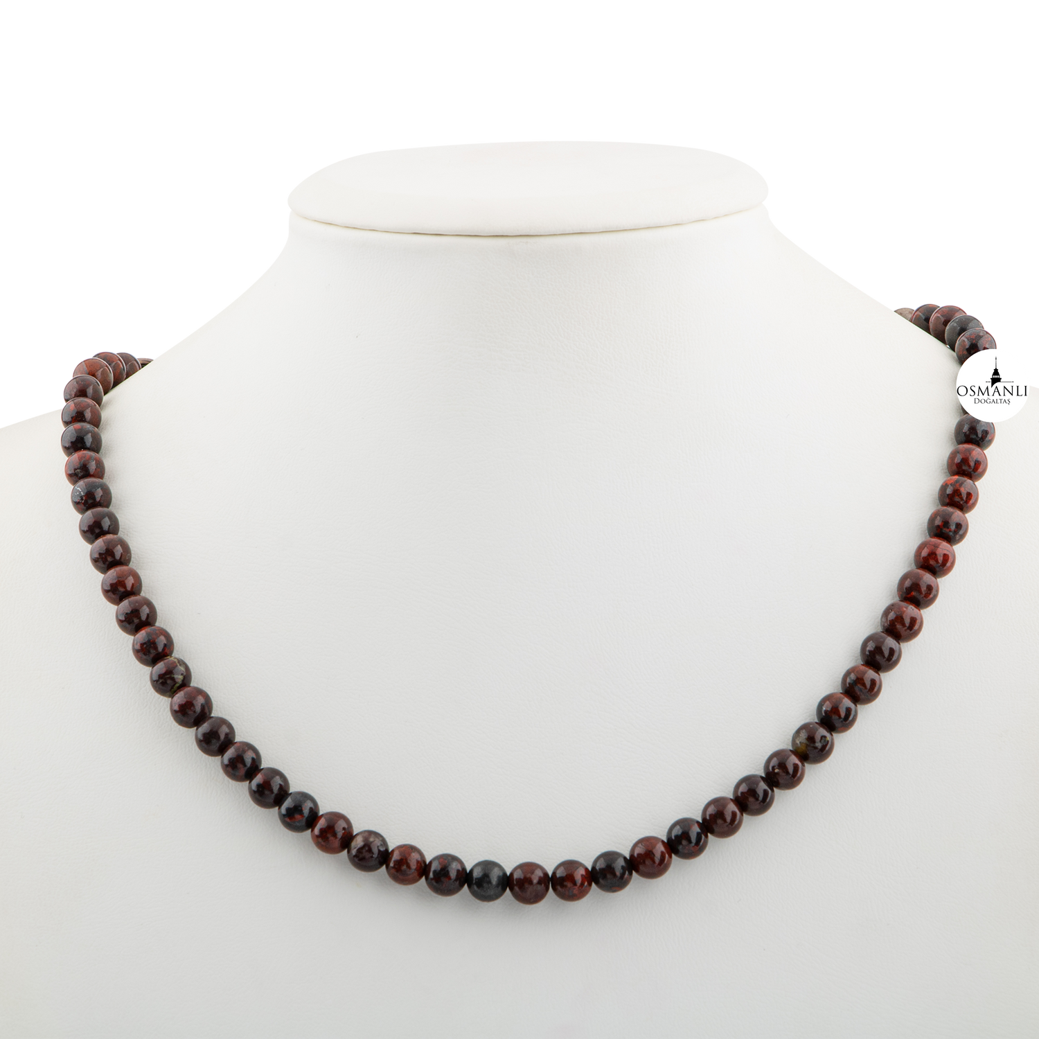 Dragon Jasper 6 mm Dizi Doğal Taş Kolye