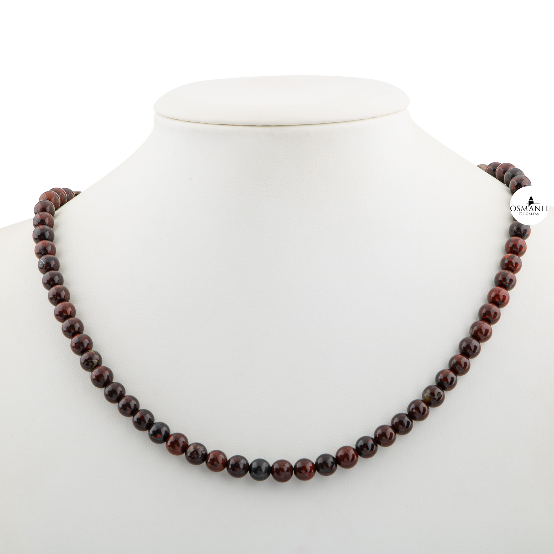 Dragon Jasper 6 mm Dizi Doğal Taş Kolye