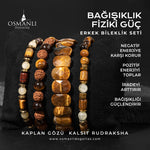 Bağışıklık Fiziki Güç Doğal Taş Erkek Bileklik Seti