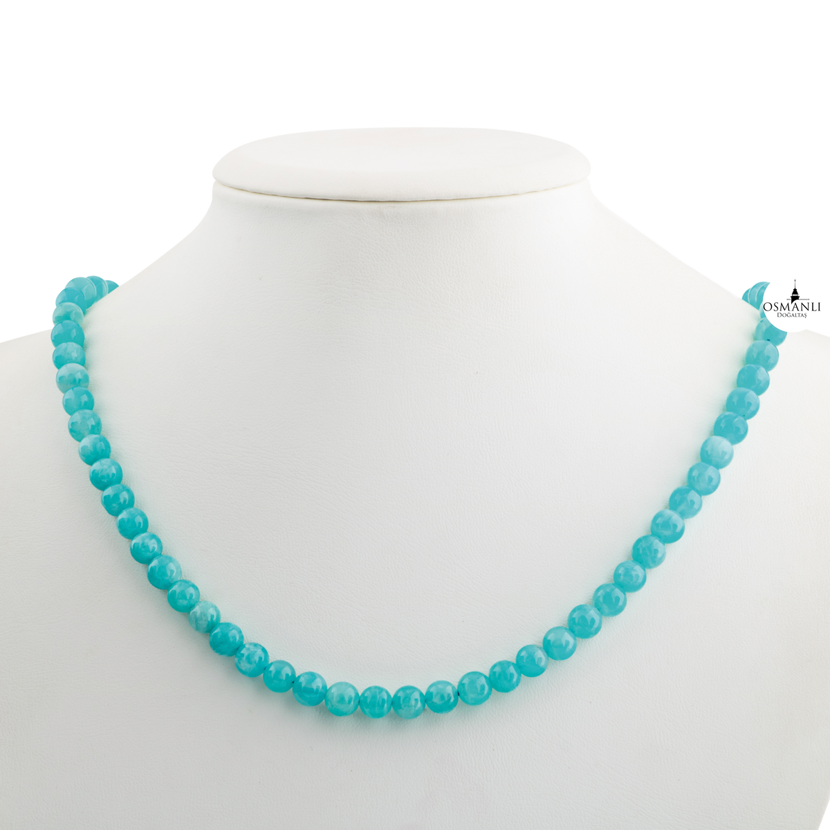 Amazonit 6 mm Dizi Doğal Taş Kolye