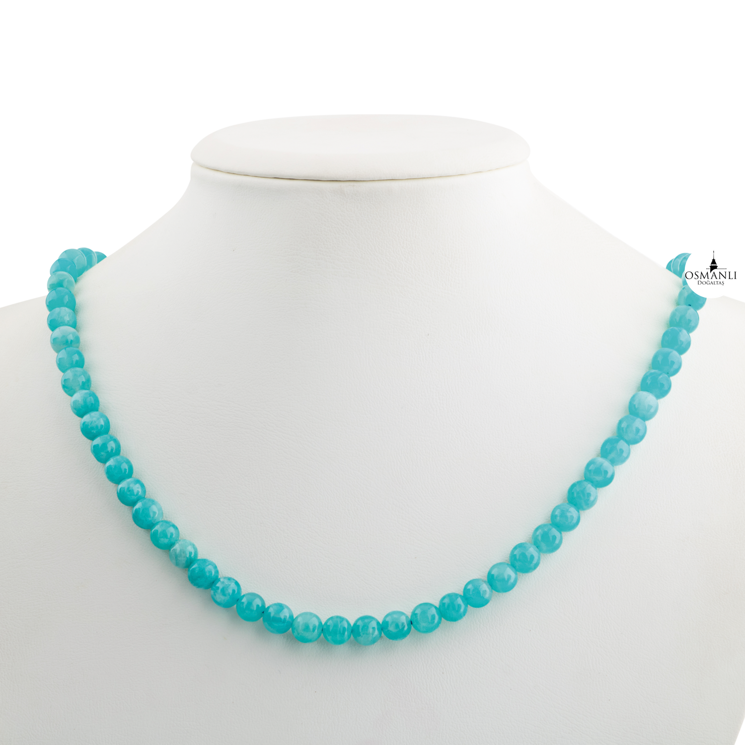 Amazonit 6 mm Dizi Doğal Taş Kolye