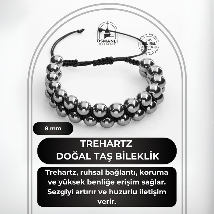 Trehartz 8mm Çift Sıra Makrome Doğal Taş Bileklik