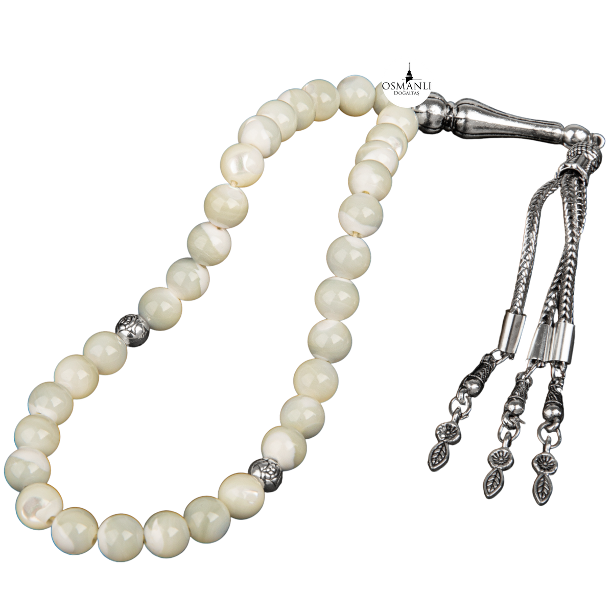 Sedef Doğal Taş Tesbih 33lük - 8mm