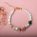 Pembe Opal-Krizokol-Larimar Doğal Taş Bileklik