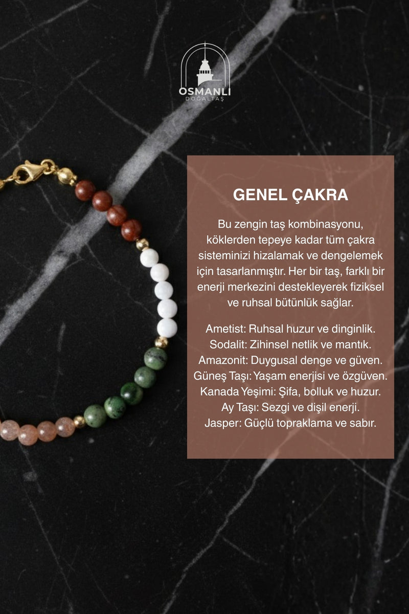 Sertifikalı Çakra Doğal Taş Bileklik 4mm