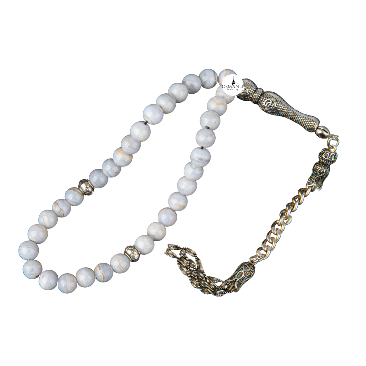 Mavi Akik Doğal Taş Tesbih 33lük - 6mm