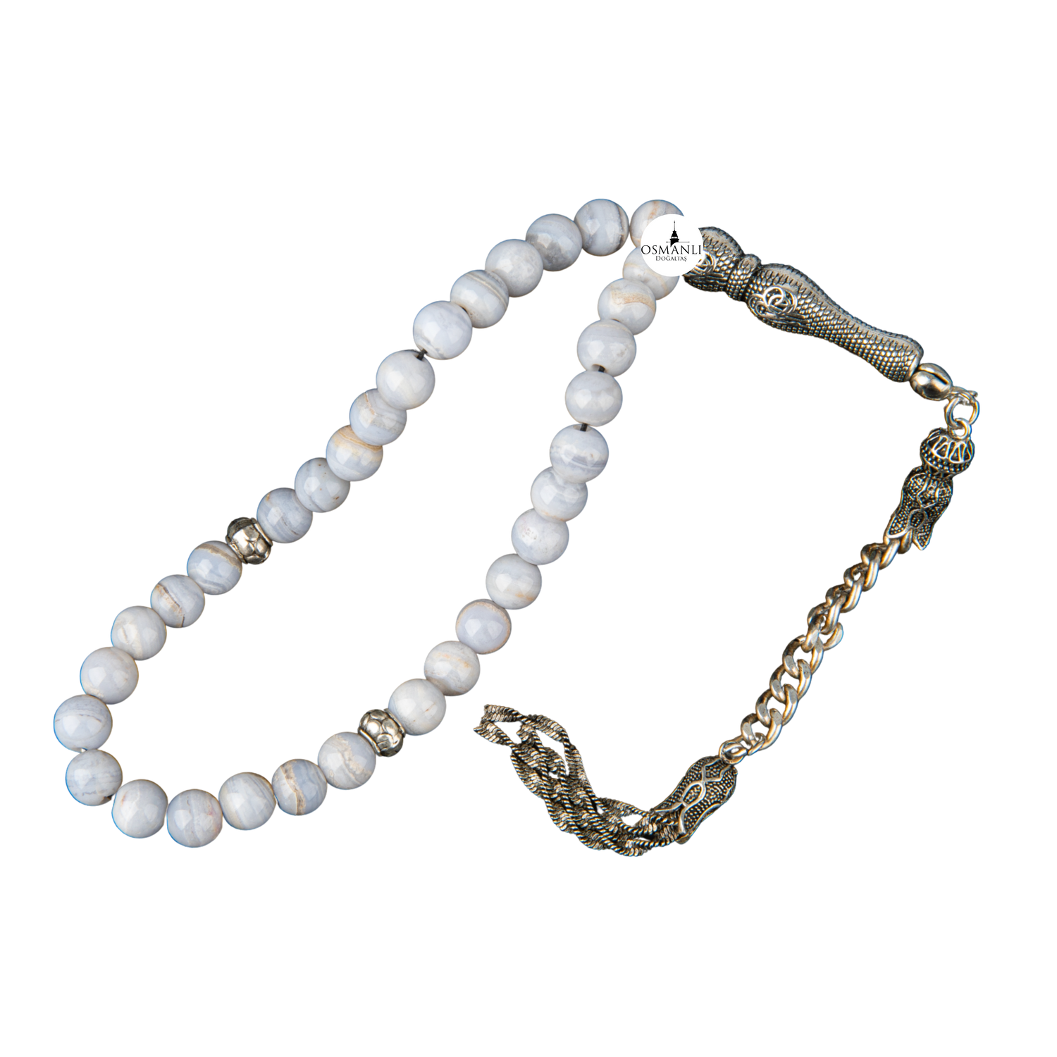 Mavi Akik Doğal Taş Tesbih 33lük - 6mm