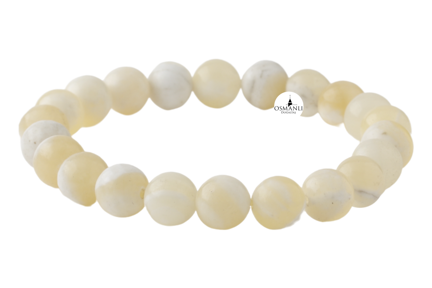 Aragonit 8mm Doğal Taş Bileklik