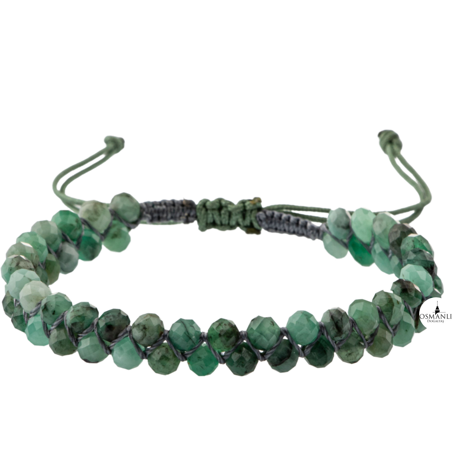 Zümrüt 3-4mm Çift Sıra Doğal Taş Bileklik