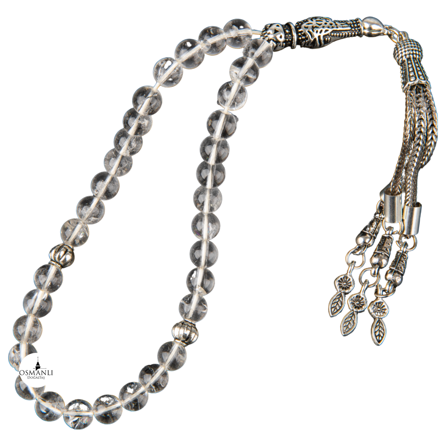 Kristal Kuvars Doğal Taş Tesbih 33lük - 6mm