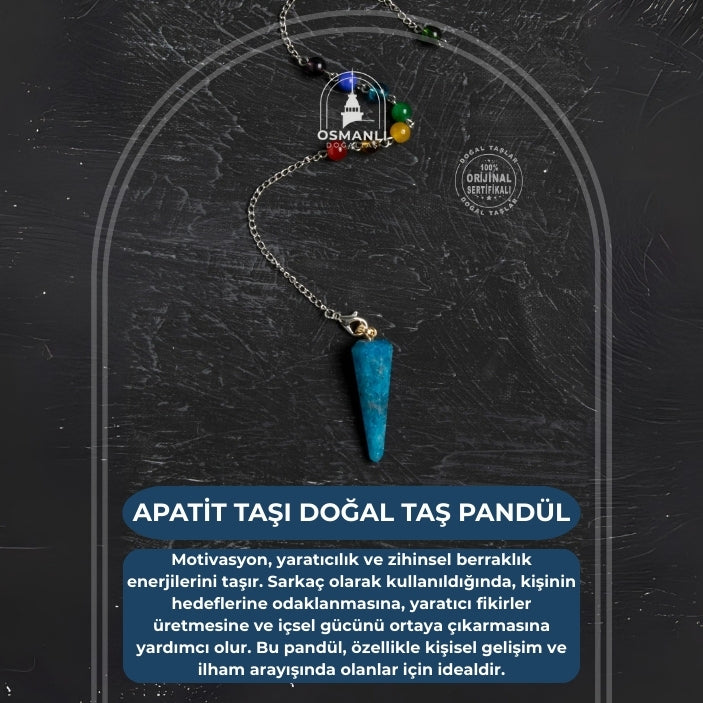 Osmanlı Doğal Taş Sertifikalı Apatit Pandül