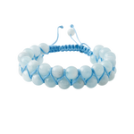Akuamarin 8mm Çift Sıra Makrome Doğal Taş Bileklik
