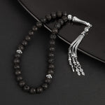 Siyah Lav Taşı Doğal Taş Tesbih 33lük - 8mm