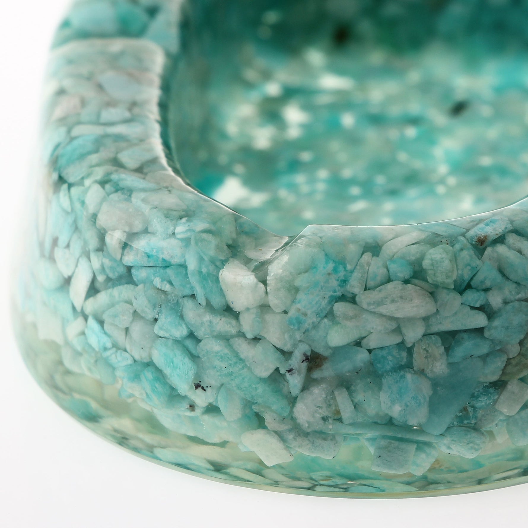 Amazonit Doğaltaş Epoksi Kül Tablası