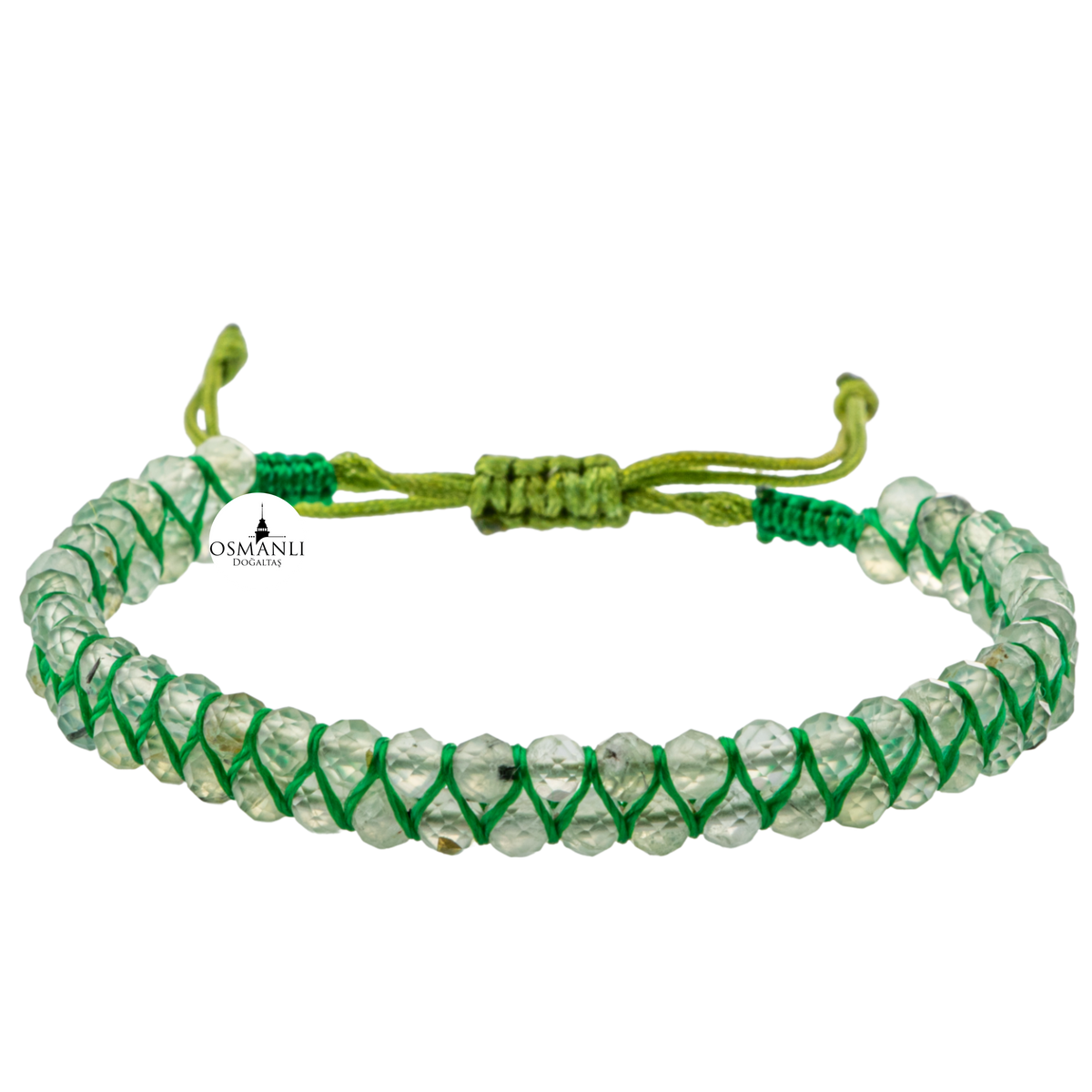 Prehnit 3-4mm Çift Sıra Doğal Taş Bileklik