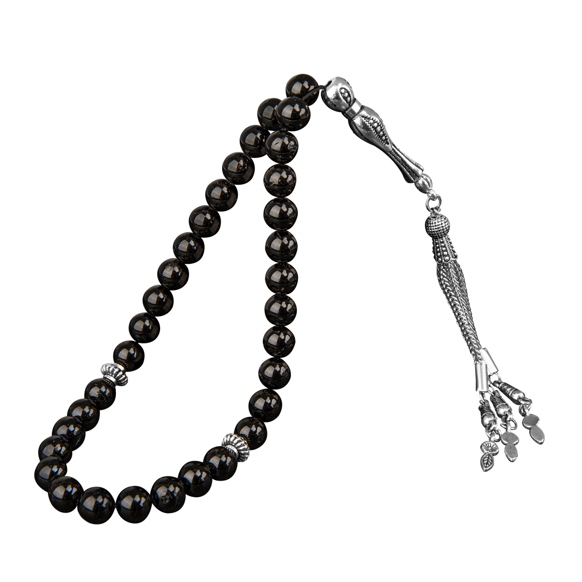 Siyah Turmalin Doğal Taş Tesbih 33lük - 8mm
