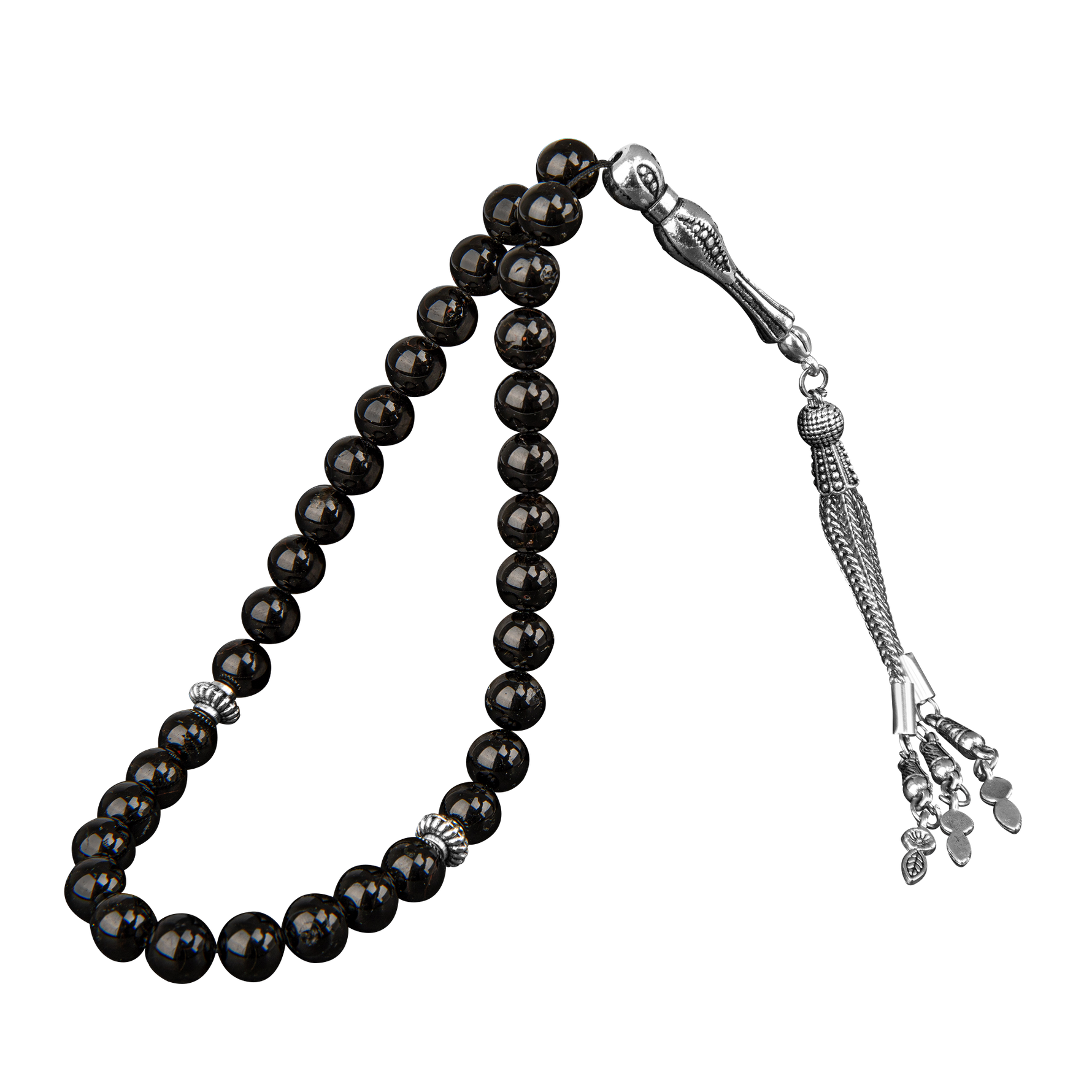 Siyah Turmalin Doğal Taş Tesbih 33lük - 8mm