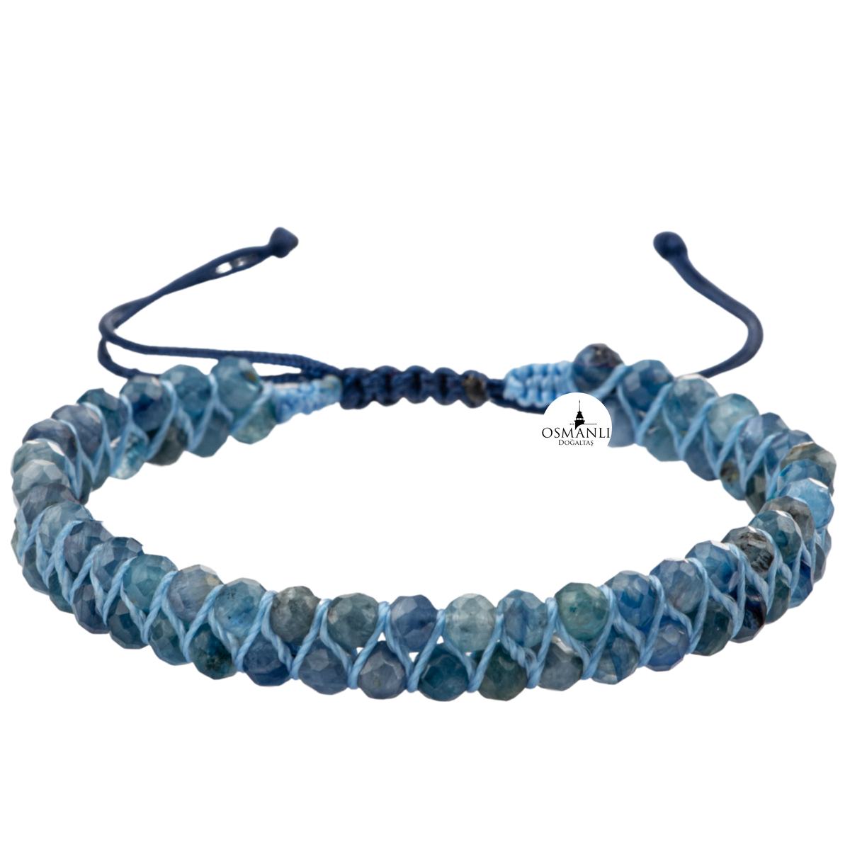 Kiyanit 3-4mm Çift Sıra Doğal Taş Bileklik