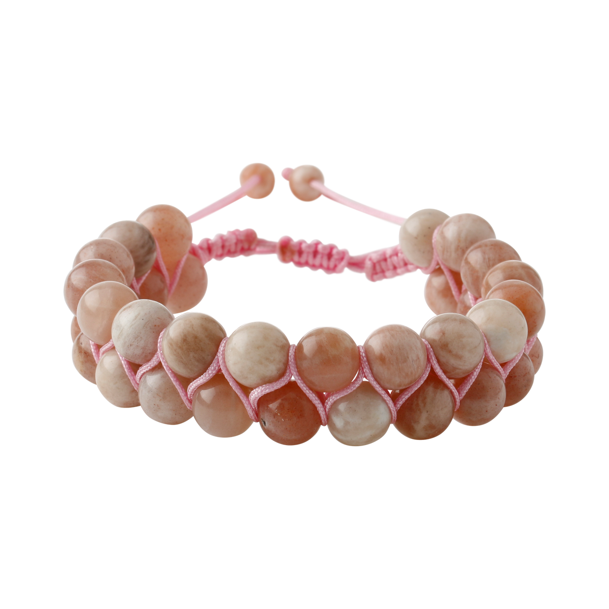 Güneş Taşı 8mm Çift Sıra Makrome Doğal Taş Bileklik