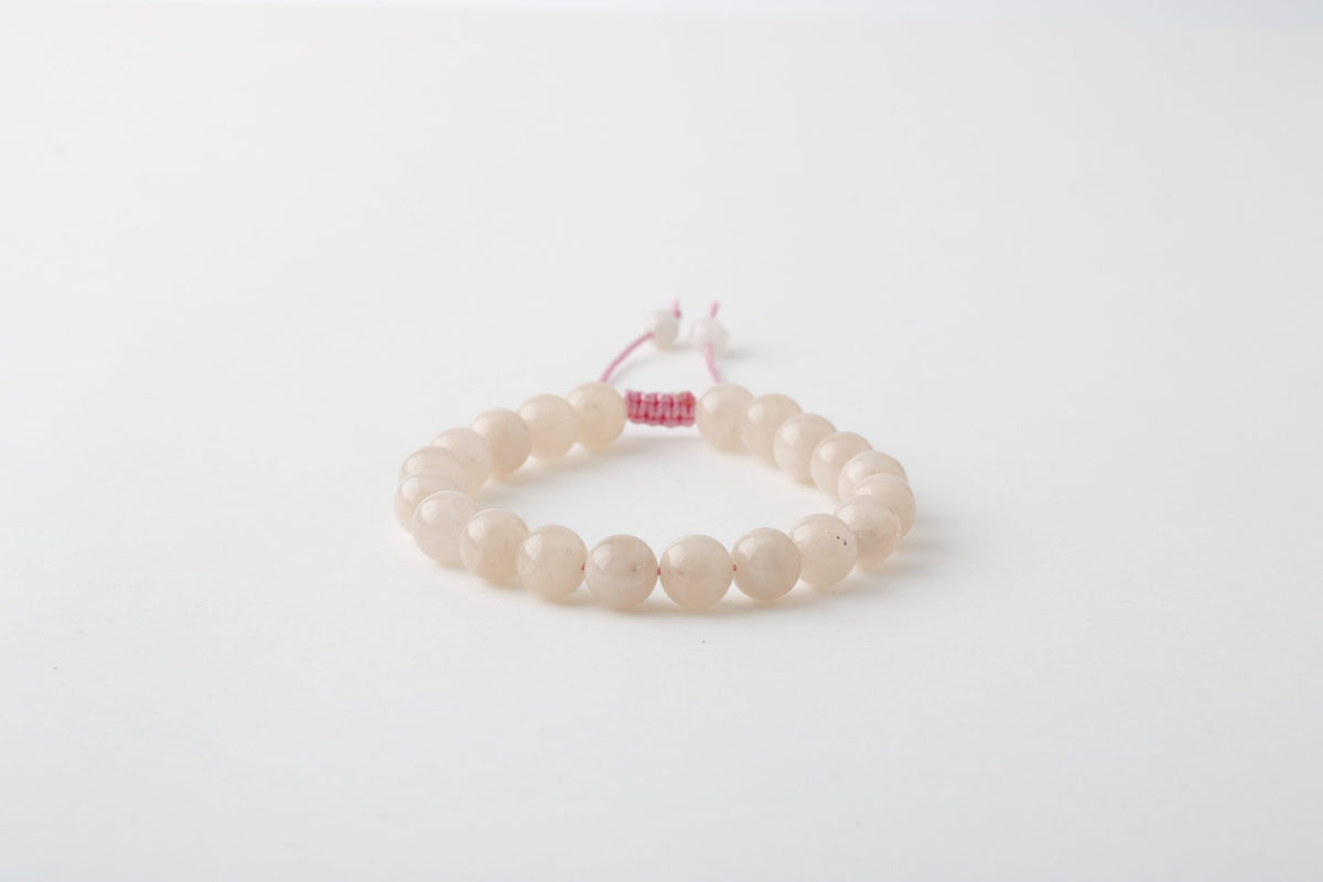 Morganit 8mm Merdiven Kapama Doğal Taş Bileklik