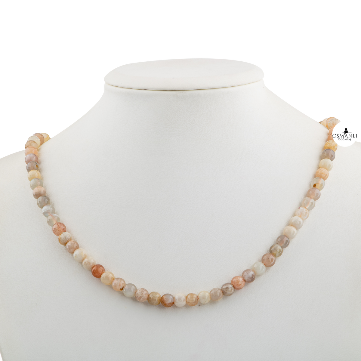 Opal Pembe 6 mm Dizi Doğal Taş Kolye