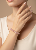Pembe Kuvars (gül Kuvars) 10mm Doğal Taş Bileklik - model çekimi 1