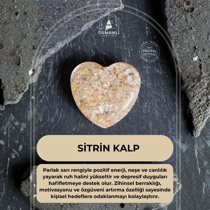 Sertifikalı Sitrin Kalp