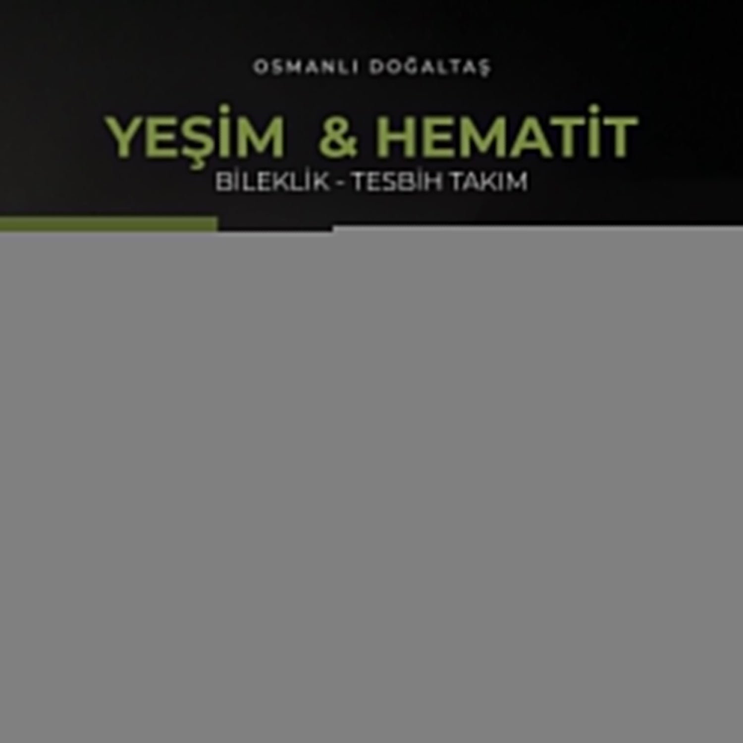Yeşim-Hematit Doğal Taş Tesbih Bileklik Seti