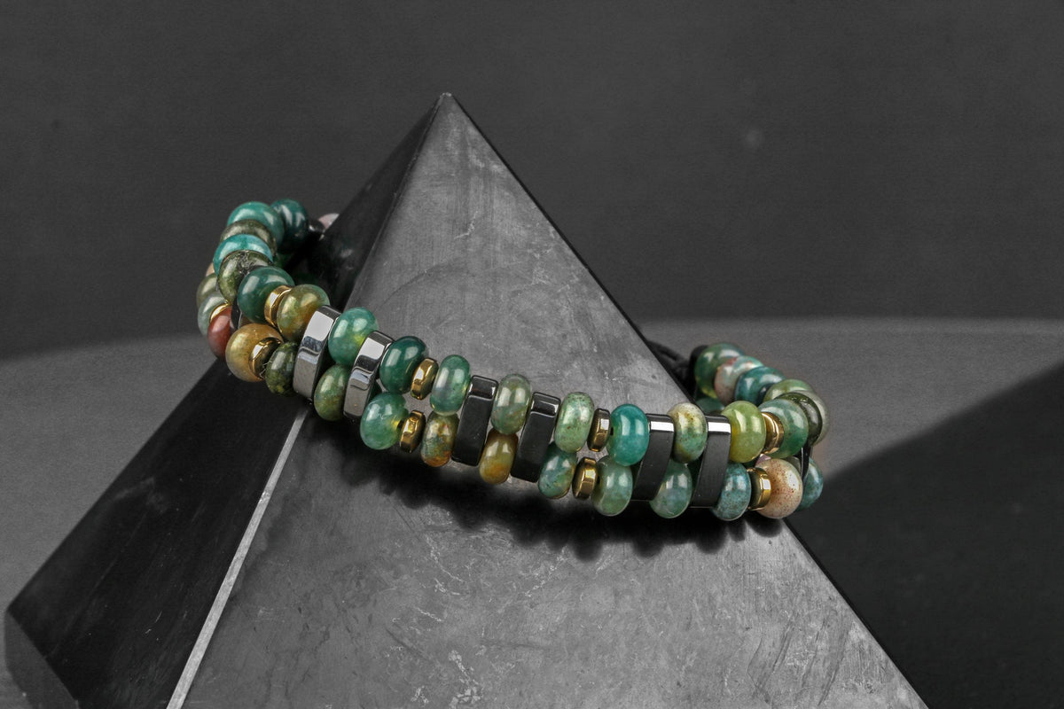 Hint Akik-Hematit Doğal Taş Bileklik