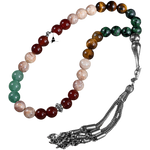 İkizler Burcu Tesbih Anyolit, Güneş Taşı, Kaplan Gözü, Kırmızı Akik, Yeşil Aventurin