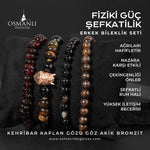 Fiziki Güç Şefkat Doğal Taş Erkek Bileklik Seti