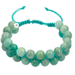 Amazonit 8mm Çift Sıra Makrome Doğal Taş Bileklik